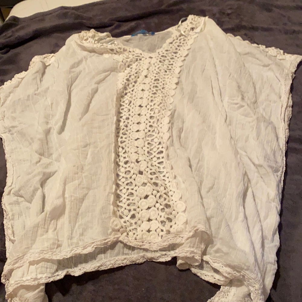 White swimsuit cover up